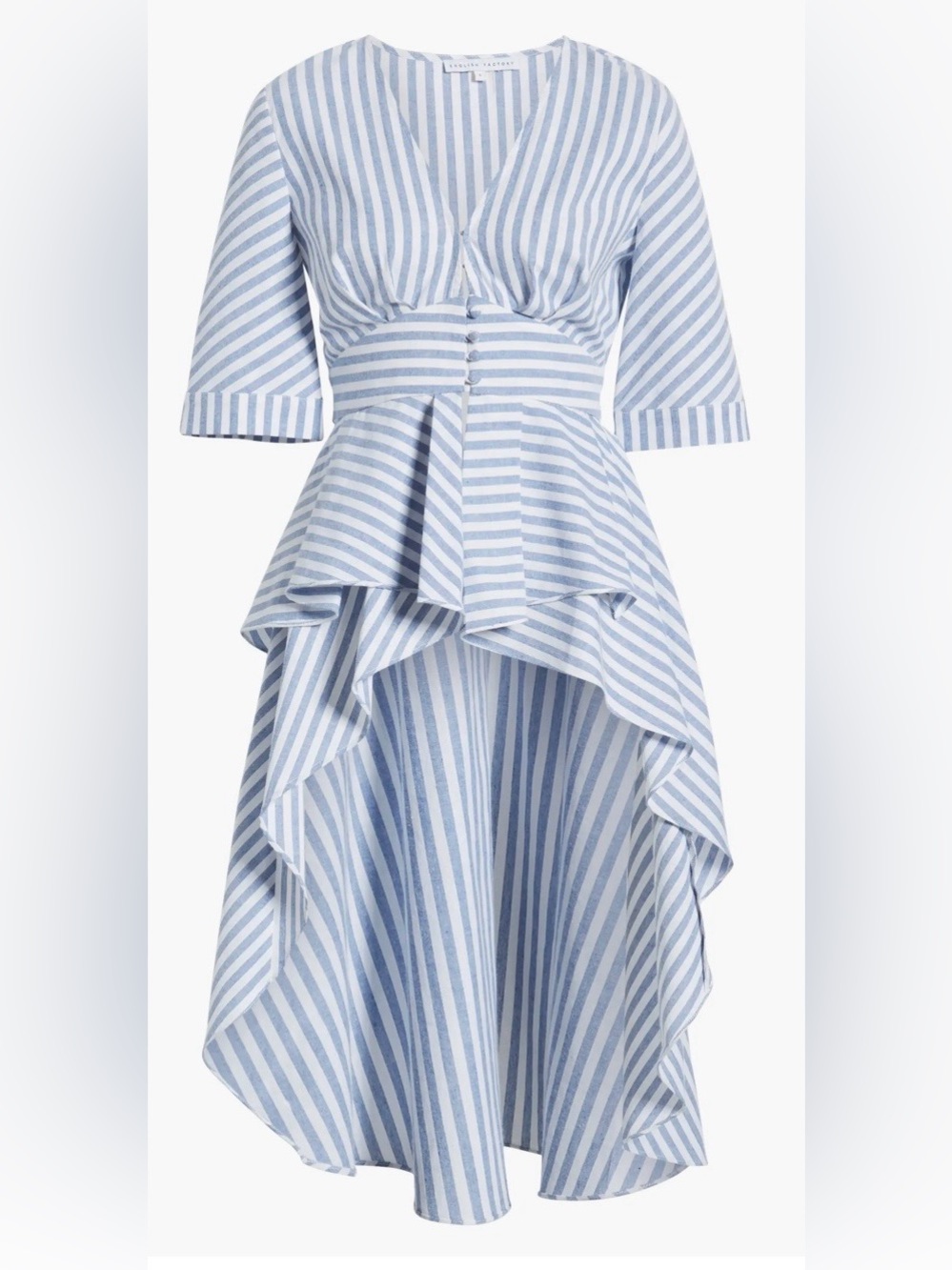 English Factory Striped High Low Dress S
